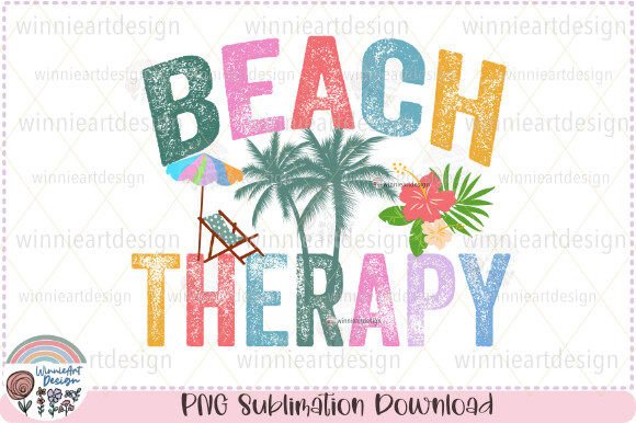 Evaluating Beach Therapy Retro Summer Vintage PNG for T-Shirt Graphics
