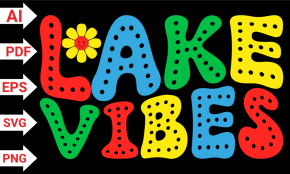 Lake Vibes Retro Summer Holiday for Creative Product Graphics